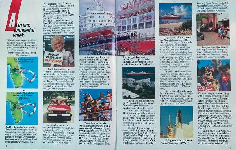 Premier Cruise Line Booklet 1990 Pg 4 5