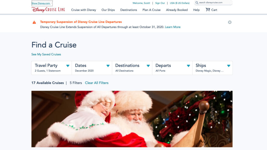 DCL Booking December 2020 20200911