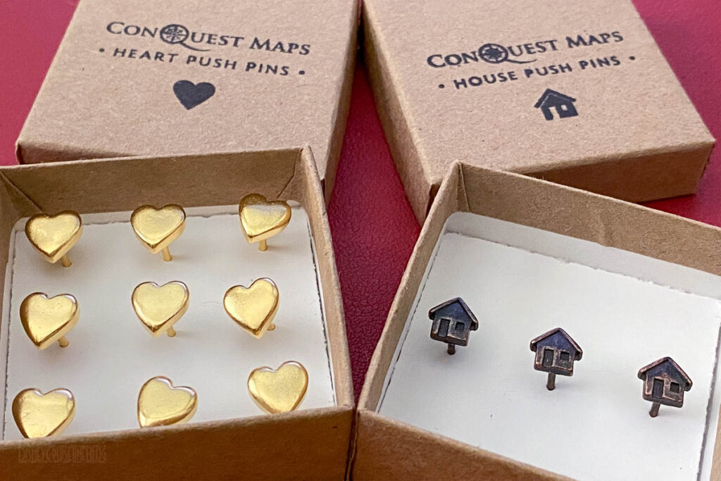 Conquest Map Heart House Push Pins
