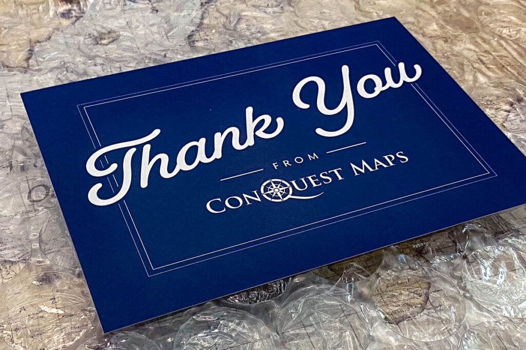 Conquest Map Thank You Card