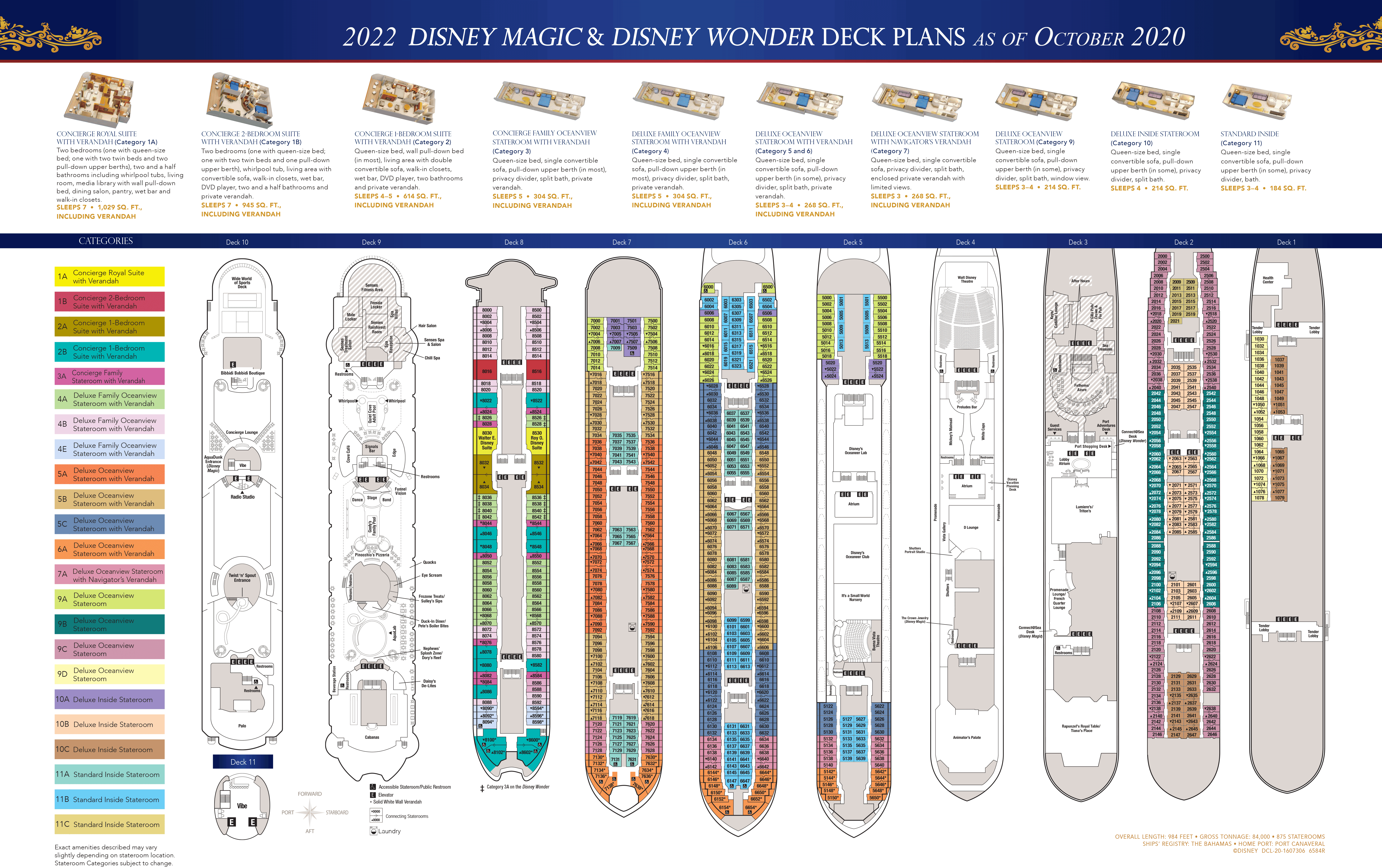 Updated Deck Plans to Reflect FleetWide Stateroom