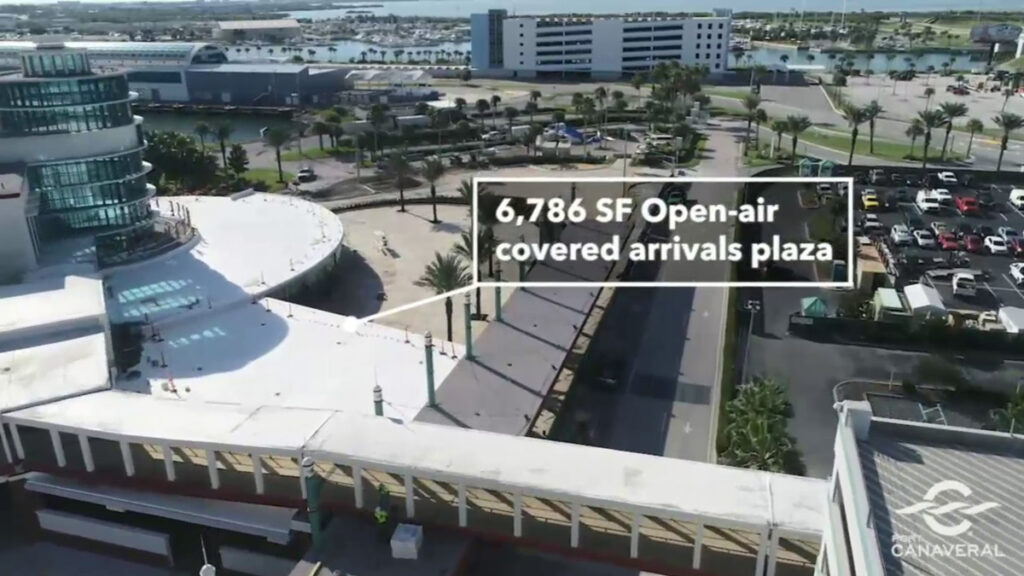 Port Canaveral CT8 Drone Covered Arrival Plaza