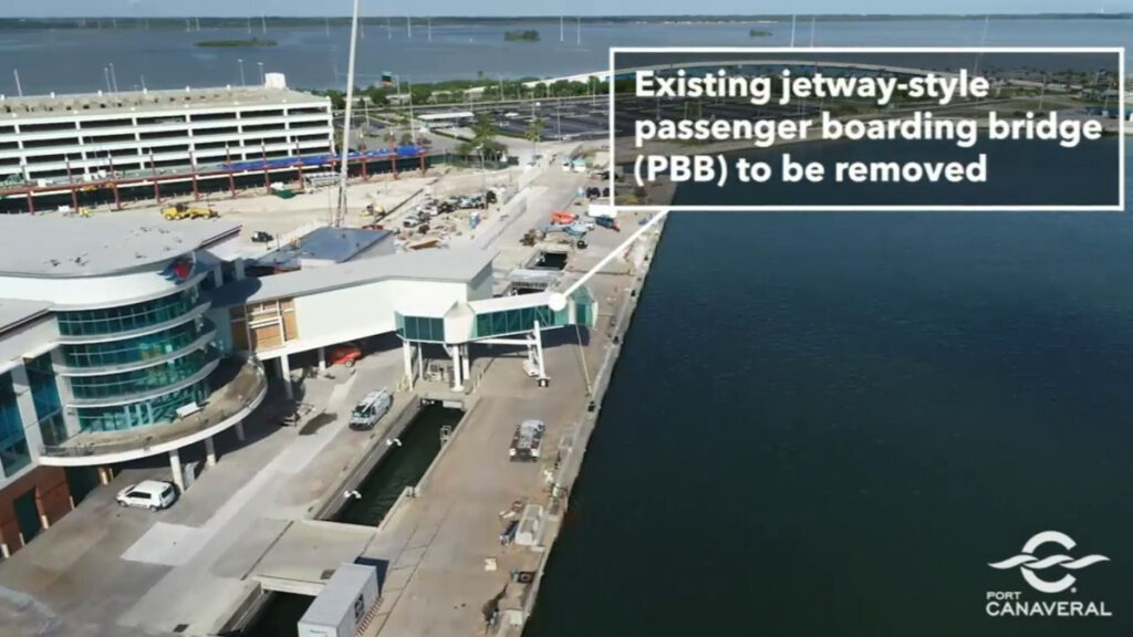 Port Canaveral CT8 Drone Passenger Gangway Exisiting
