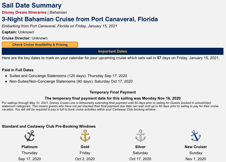 New Website Feature Important Dates Section Enhanced With Paid In Full Date Calculation The Disney Cruise Line Blog