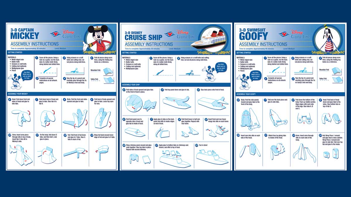 DCL Paper Craft 3D Disney Cruise Line Collection