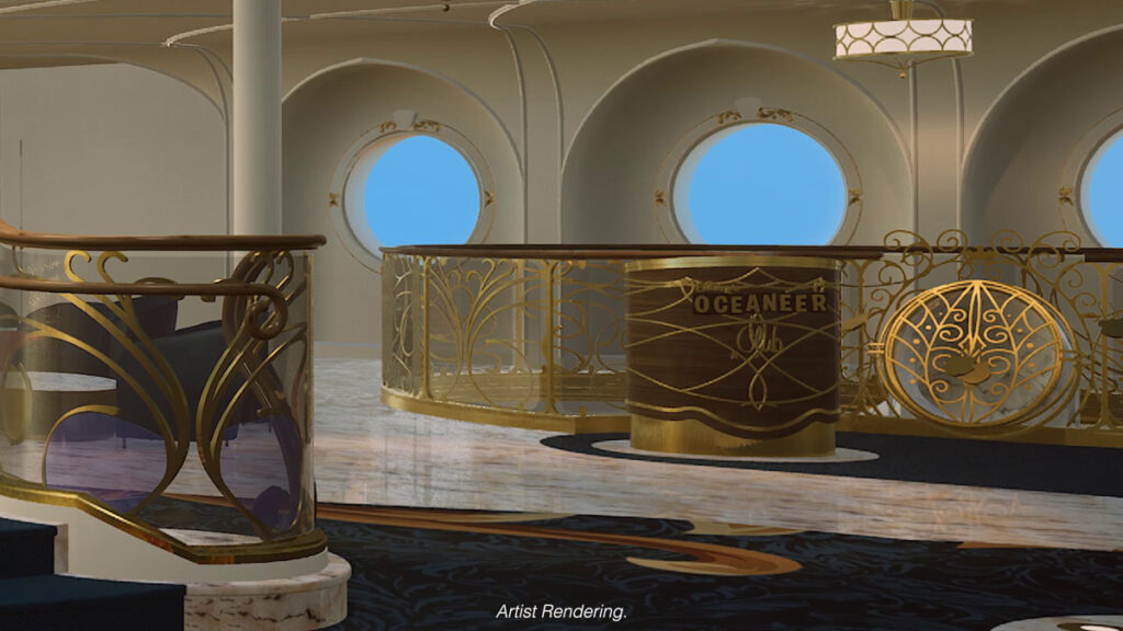 DCL Disney Wish Rendering Oceaneer Club Grand Hall Slide