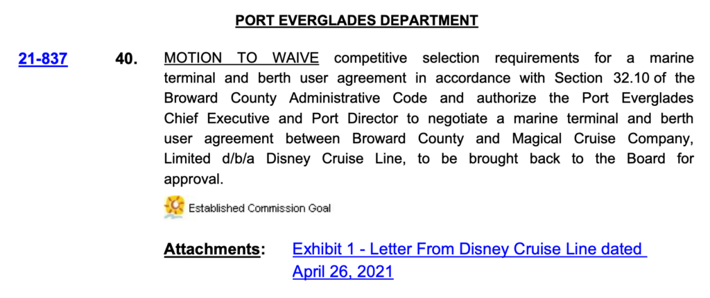 Port Everglades DCL Agenda Item 20210518