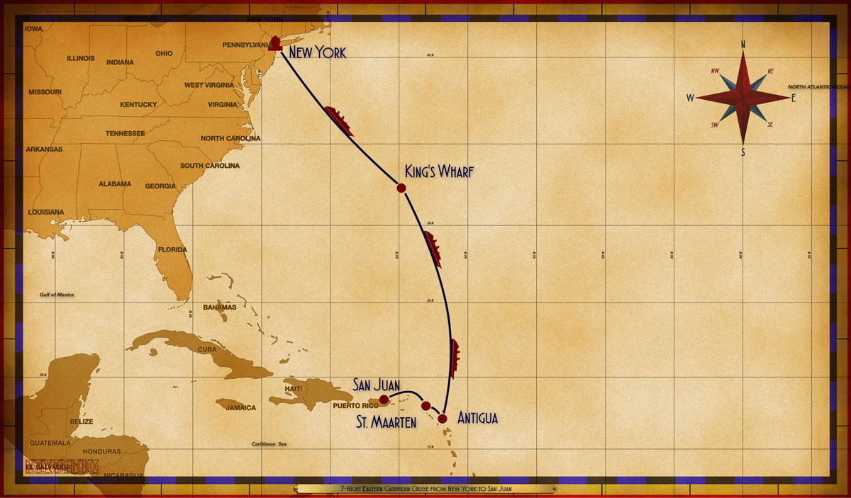 Map Magic 7 Night Eastern Caribbean NYC SEA KWF SEA SEA ANU SXM SJU
