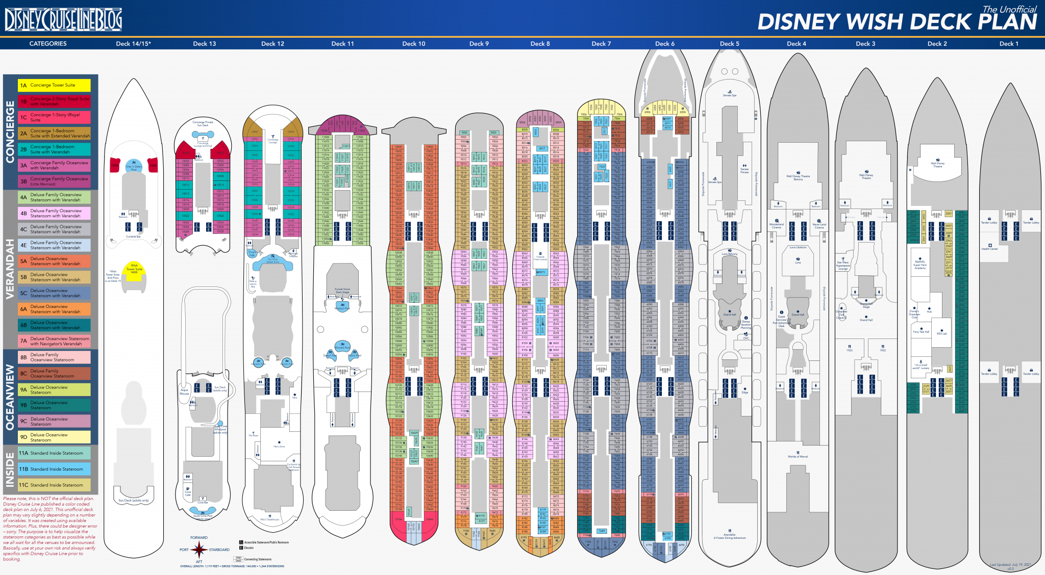 disney cruise floor plans