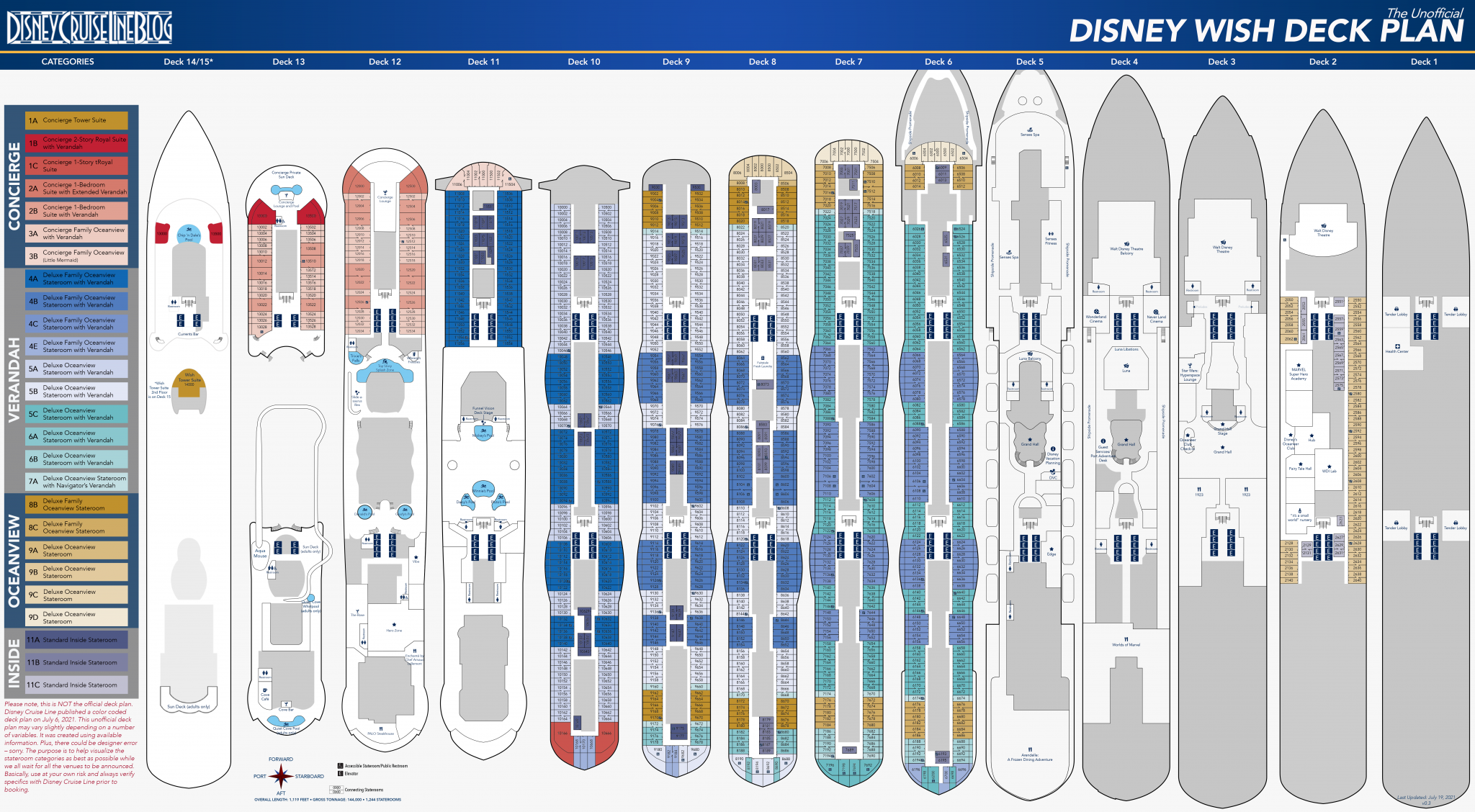 disney cruise ship deck plans
