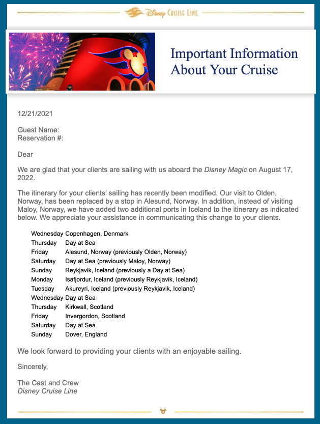 DCL Email Magic 20220817 Itinerary Change 20211221