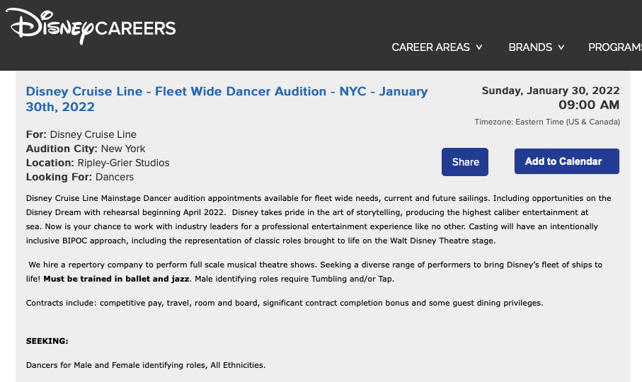 DCL Audition Fleet Wide Dancers 20220108