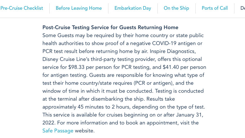 DCL Know Before Debarkation Testing 20220126