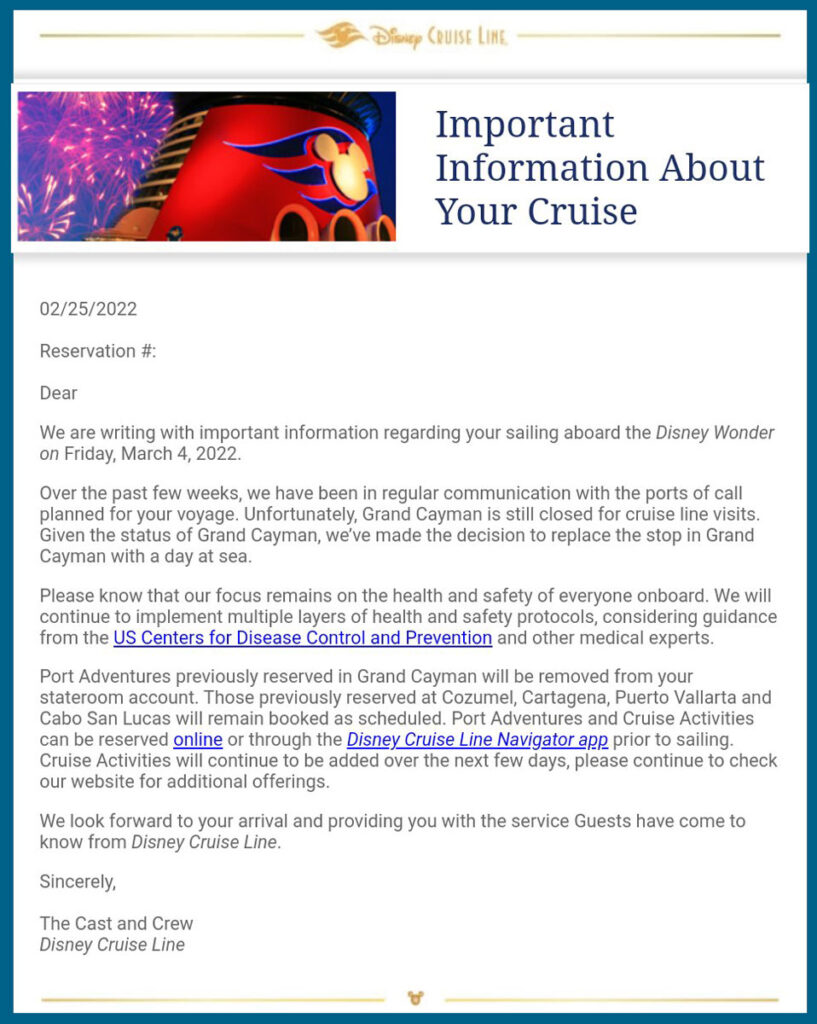 DCL Email Wonder WBPC Grand Cayman 20220225