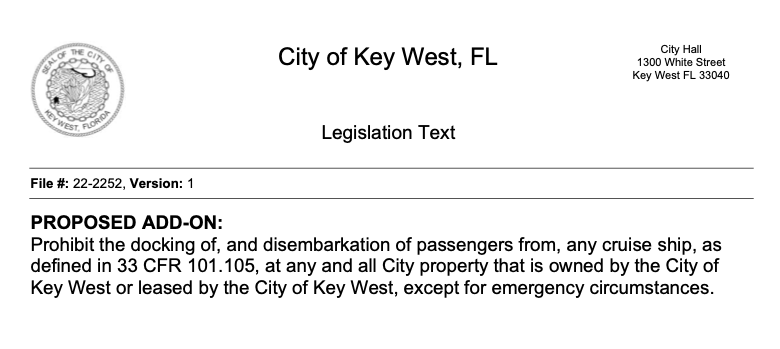 Key West Commision Resolution 20220215