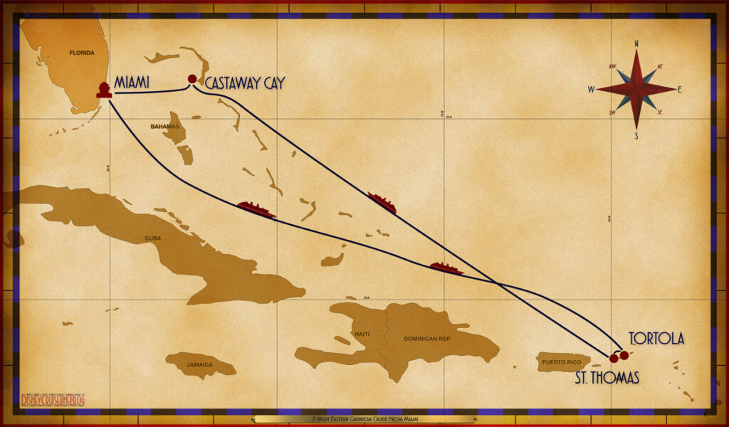 Map Dream 7 Night Eastern Caribbean MIA SEA SEA TOV STT SEA GOC