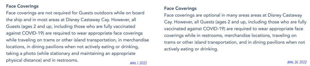 Know Before You Go Ports Of Call Castaway Cay Face Covering 20220426
