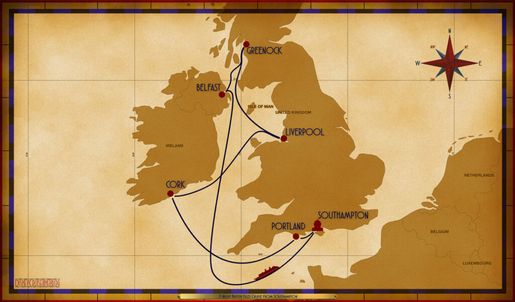 Map Dream 7 Night British Isles SOU SEA BFS GRK LVP RIN PTL