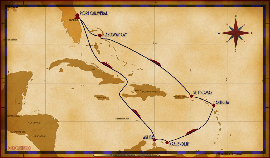 Map Fantasy 10 Night Southern Caribbean PCV SEA SEA ARU BON SEA ANU STT SEA GOC