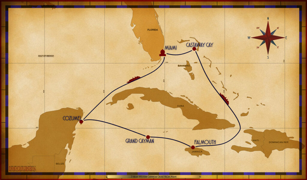 Map Magic 7 Night Western Caribbean MIA SEA CZM GEC FMH SEA GOC