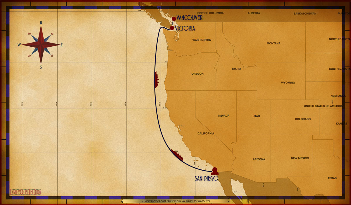 Map Wonder 4 Night California Coastline SAN SEA SEA VIC VAN