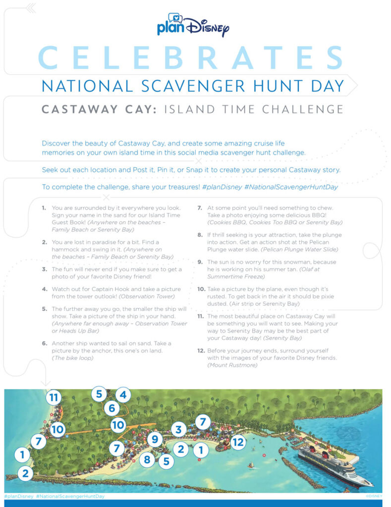 PlanDisney Castaway Cay Island Time Challenge Scavenger Hunt