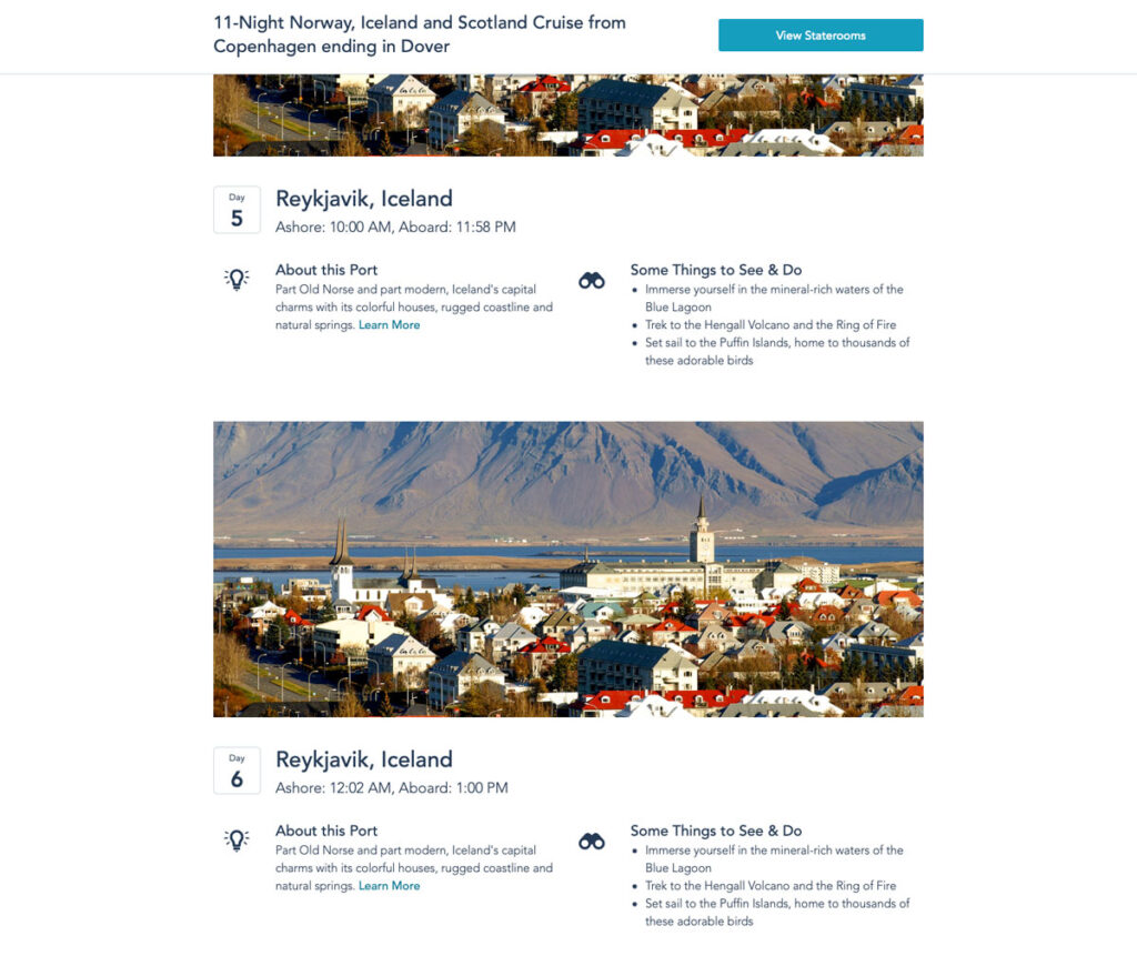 DCL Email Magic 20220817 Itinerary Change Reykjavik Overnight