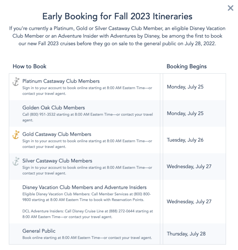 disney cruise schedule for 2023