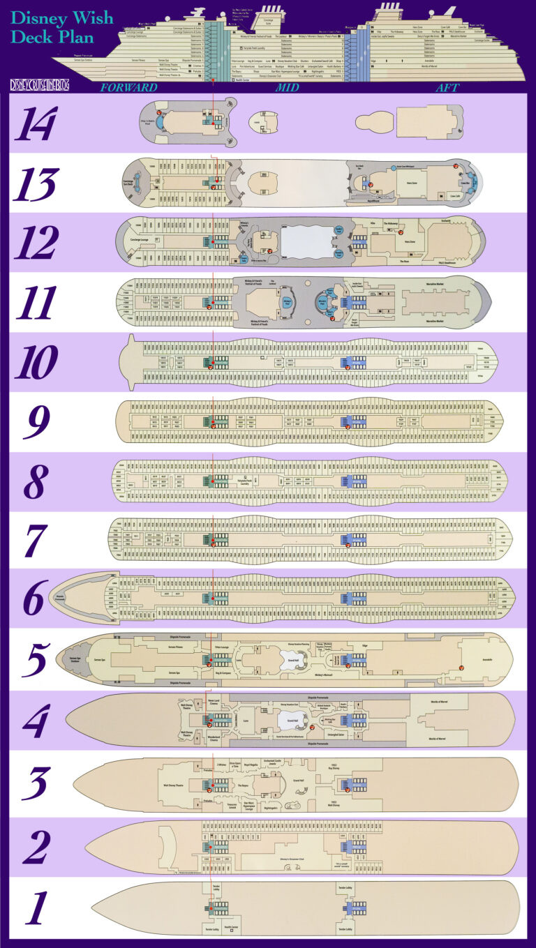 Disney Wish Deck Plan and Printable Venue Guide • The Disney Cruise