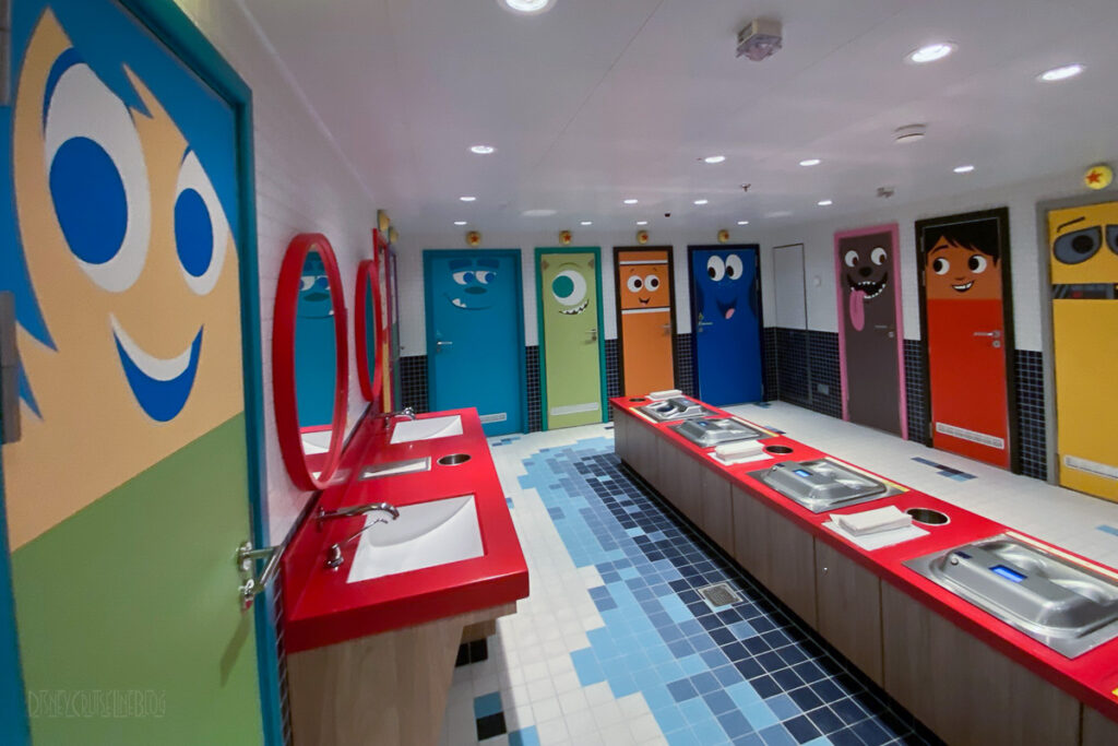 Disney Wish Oceaneer Club Pixar Themed Restrooms