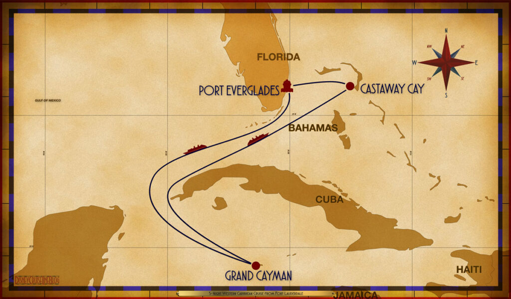 Map Dream 5 Night Western Caribbean PEF SEA GEC SEA GOC