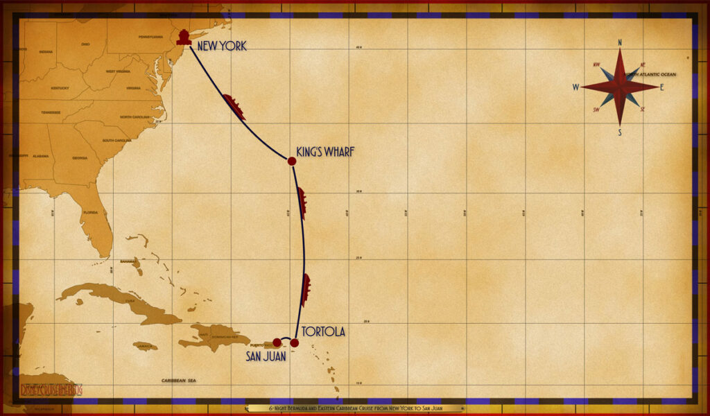 Map Dream 6 Night Bermuda NYC SEA KWF SEA SEA TOV SJU