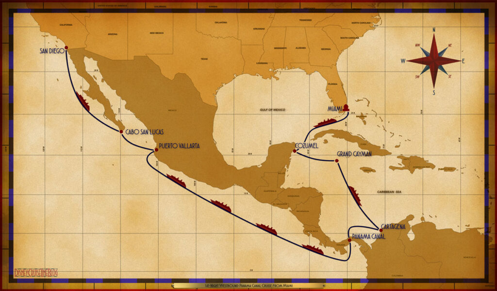 Map Magic 14 Night Panama Canal MIA SEA CZM GEC SEA CAR PTY SEA SEA SEA SEA PVR CSL SEA SAN