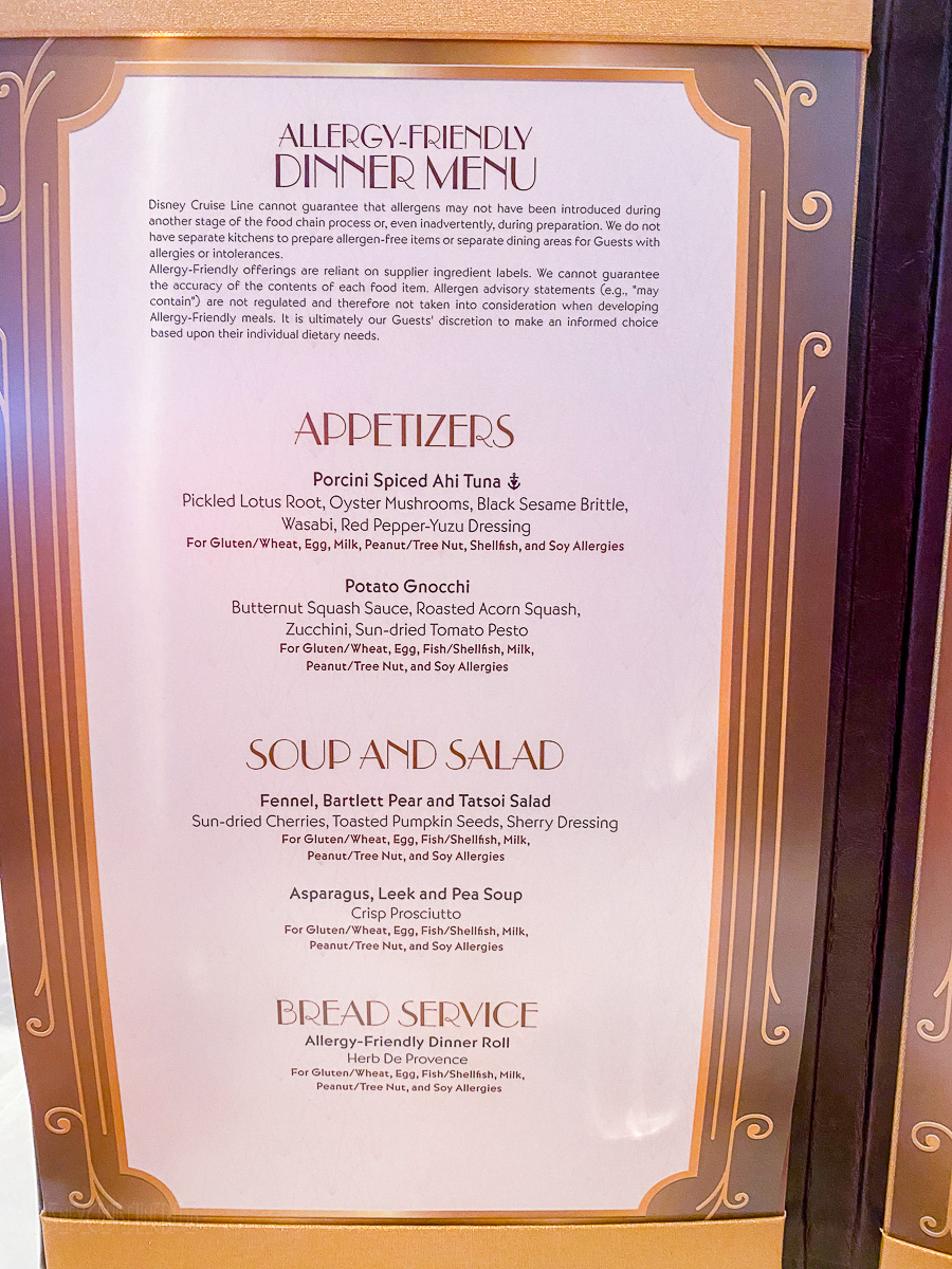 Disney Wish First Look at the 1923 Dinner Menu • The Disney Cruise