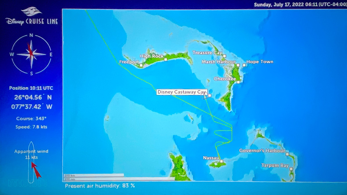Wish Stateroom TV Map Castaway Cay 20220717