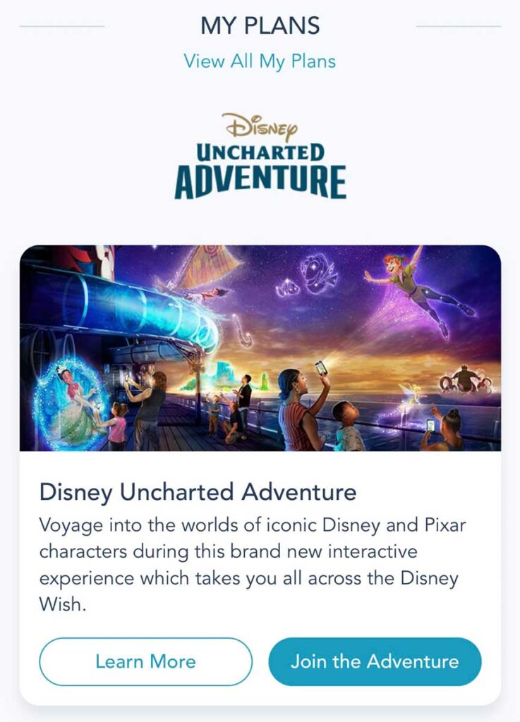 DCL Navigator App Disney Uncharted Adventure