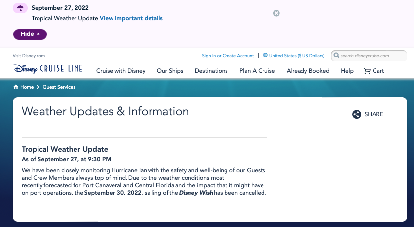DCL Weather Advisory 20220927