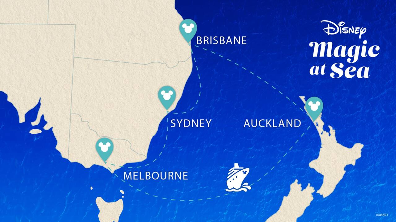 DCL Wonder Australia New Zealand Cruise Map 2023 2024