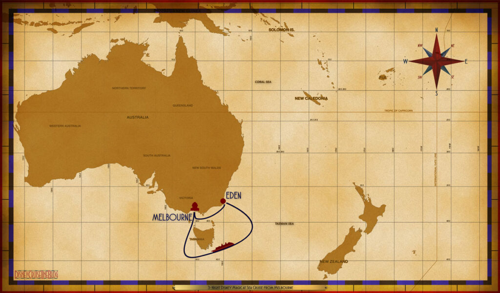 Map Wonder 3 Night New Zealand Australia MEL QDN SEA