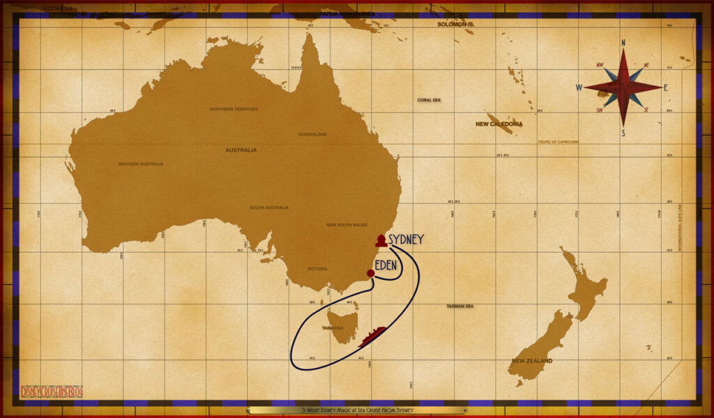 Map Wonder 3 Night New Zealand Australia SYD SEA QDN