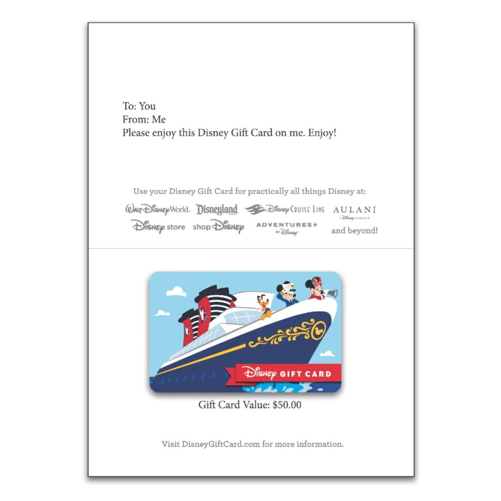 ShopDisney DCL Gift Card 4