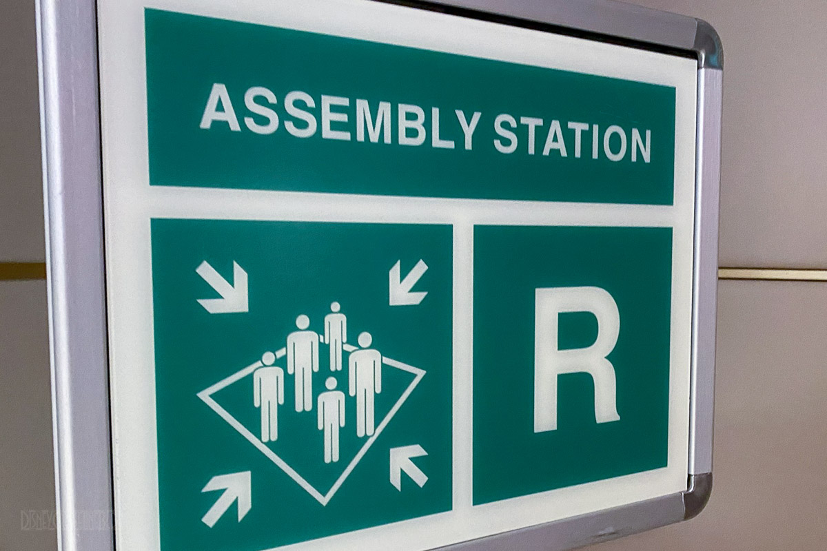 Disney Wish Assembly Station R Sign