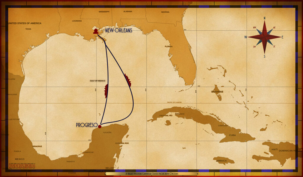 Map Magic 4 Night Western Caribbean MSY SEA PGO SEA
