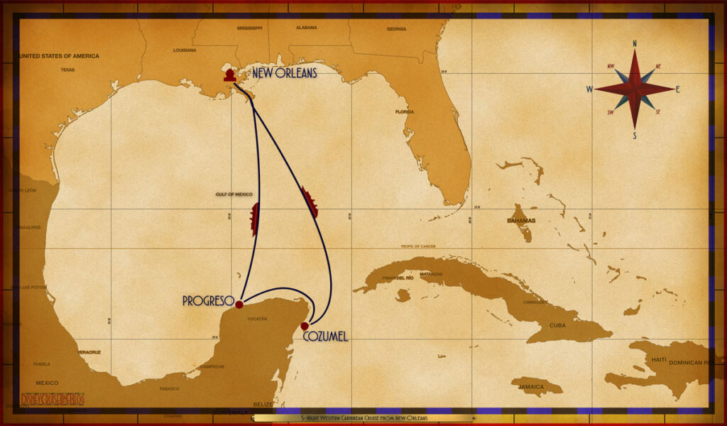Map Magic 5 Night Western Caribbean MSY SEA PGO CZM SEA