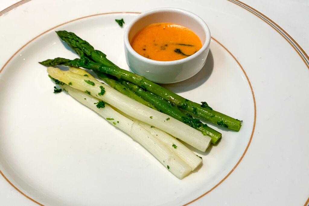 DCL New Year Dinner Green And White Asparagus