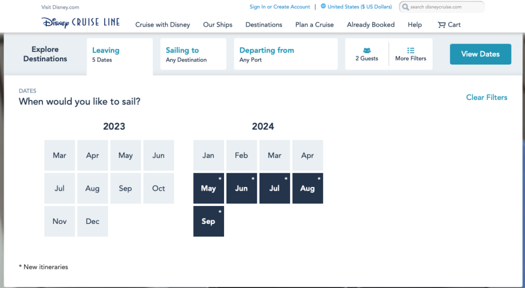DCL Summer 2024 Months Cruise Search