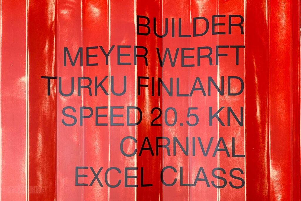 CCL Mardi Gras Pig Anchor Meyer Werft Shipyard Details
