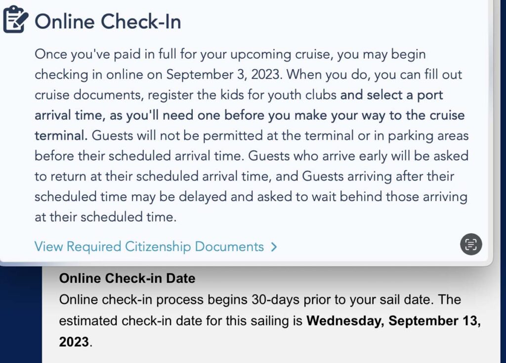 DCL Pearl Online Checkin Date Difference Wish 20231013 40days