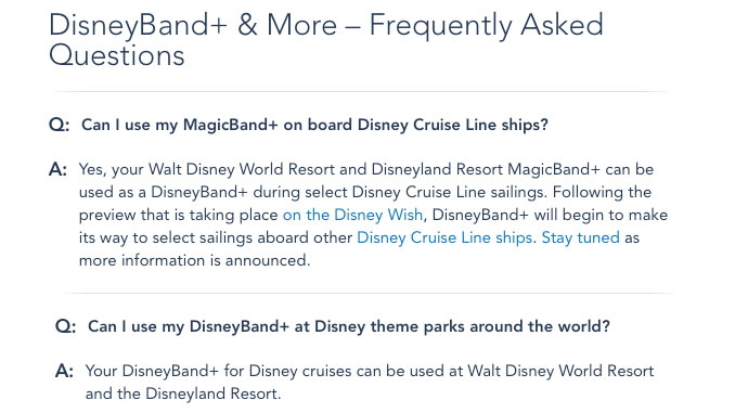 DCL DisneyBand MagicBand FAQ