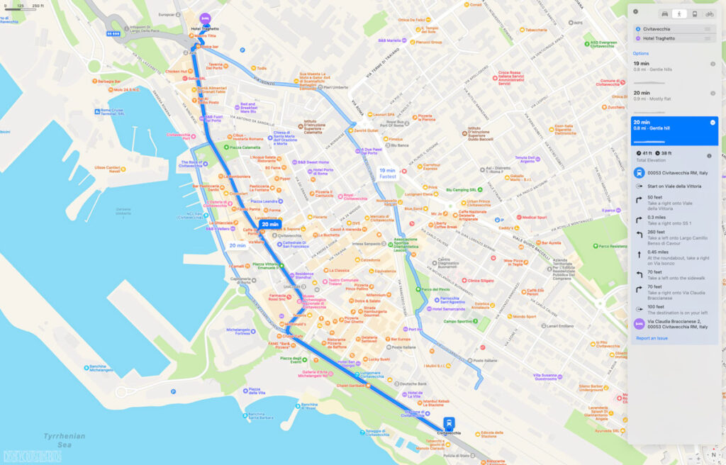 Civitavecchia Train Station Hotel Traghetto Map Walking Directions 20230611